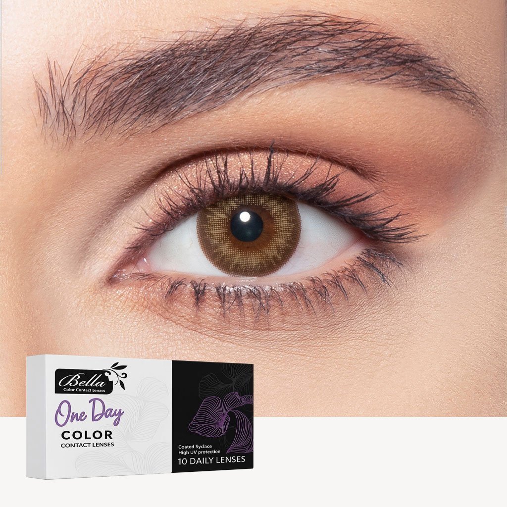 bella-one-day-color-contact-lenses-almond-brown.jpg Daily Contact Lenses - Almond Brown - الصورة 1